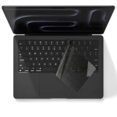 Imagem de Capa de teclado para MacBook Pro 2025-2021 35.6 cm 40.6 cm (M5 M4 M3 M2 M1) Pro/Max Chip A3112 A3185 A3401 Acessórios Protetor TPU Layout EUA/ANSI (Preto Espacial)
