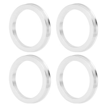 Imagem de INFINAUTO Anéis centralizados no cubo da roda do carro OD 76,1 mm para ID 59,6 mm eixo central de rodas amortecedores Hubrings liga de alumínio tom prata durável