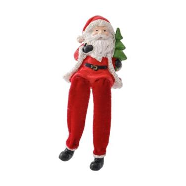 Imagem de oshhni Boneco de Papai Noel sentado, boneco de Natal, decoração de mesa, de Papai Noel de perna longa, decoração de Natal para lareira, árvore de Retenção à Direita