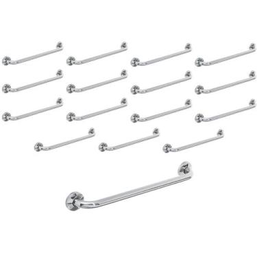 Imagem de Alça de Apoio Inox Barra 80cm Kit 16 Uni Acessibilidade Idoso Quarto B