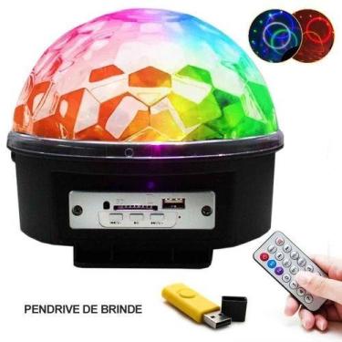 Imagem de Globo Bola Maluca Led Magic Cristal Rgb Festas Mp3 Controle GLOBO DE F
