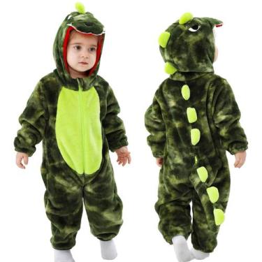 Imagem de Fantasia LOLANTA Toddler Dinosaur Stitch, macacão de flanela 18-23M