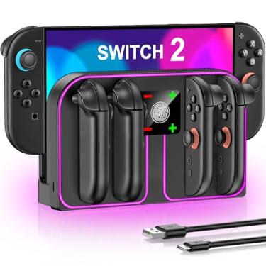 Imagem de Switch 2 Charging Dock Compatible with Nintendo (2025) Joycon Controller, Switch 2 Joypad Charger/Fast Charging Stand Station with Magnetic Design