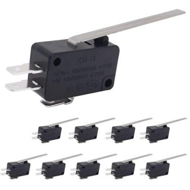 Imagem de HiSport Micro Interruptor De Limite V-153-1C25 - Compatível Com Arduino, Alavanca Dobradiça Reta Longa Momentânea, Ação Rápida, Tipo 10 Peças