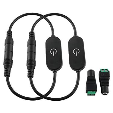 Imagem de ZZLZX Interruptor De Dimmer Led Touch 2 Peças, Dc 12V 2A Com Conector Fêmea Para Adaptador Parafuso