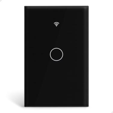 Imagem de Interruptor Smart Wi-Fi Touch 1 Botão Branco ou Preto Bivolt 10A por App Alexa e Google Compativel com IOs e Android (Preto)