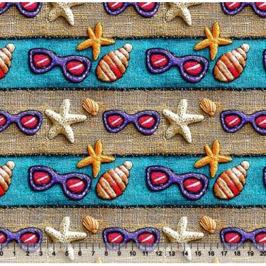 Imagem de Tecido Sarja Impermeável Praia Juta 3D - PX