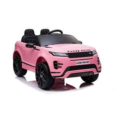 Imagem de Bang Toys - Carrinho Elétrico Infantil Range Rover Evoque 12V Licenciado - com Portas que Abrem, Banco de Couro, Luzes de LED, Sons, USB/MP3, Bluetooth, Controle Remoto - Suporta até 30kg - Cor Rosa