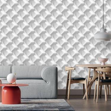 Imagem de Papel De Parede Geométrico Aspecto 3D Sala 0,50 X 3M