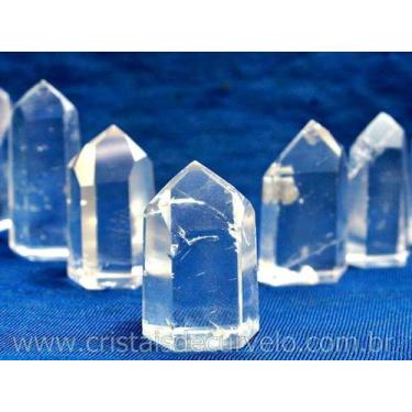 Imagem de Kit de 3 Mini Pontas de Cristal Lemuriano Lapidado em Gerador Sextavad