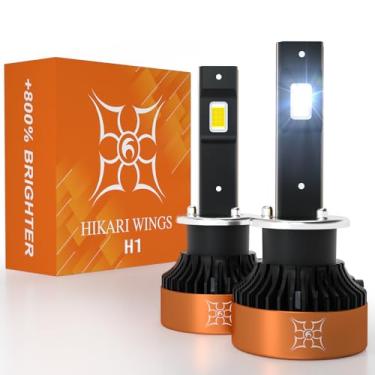Imagem de HIKARI WINGS Farol De Neblina Led H1, 28000 Lm, Branco Puro, Lâmpadas 6000 K, Plug & Play, À Prova D'Água Ip68, Pacote Com 2