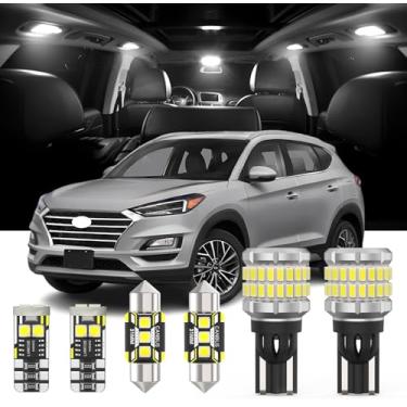 Imagem de AENVTOL Kit de luz LED interna de 12 peças + substituição de lâmpadas de ré para Hyundai Tucson TL NX4 2016-2024 Pacote de lâmpada LED branca, ferramenta de instalação
