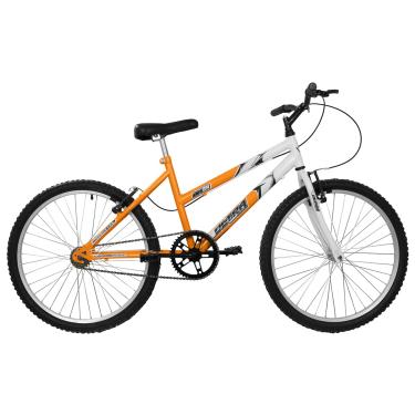 Imagem de Bicicleta de Passeio Ultra Bikes Esporte Bicolor Aro 24 Reforçada Freio V-Brake Sem Marcha Laranja/Branco