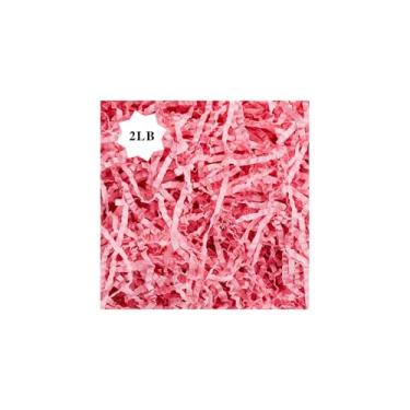 Imagem de Enchimento de papel enrugado rosa de 900 g, papel desfiado, adequado para transporte, enchimento de cesta de presente, fragmento de papel de enchimento de cestas, aniversários, Natal, Ação de Graças