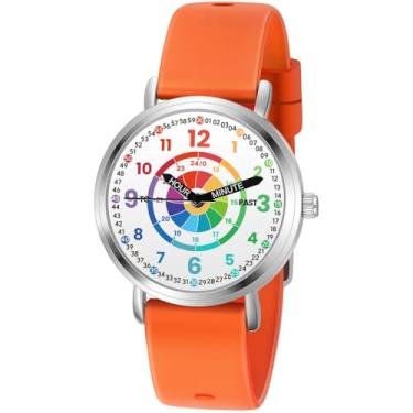 Imagem de Afcrho Relógios infantis, relógio infantil para aprendizagem, hora de aprendizagem e tempo fácil de ler, relógio analógico para meninos e meninas de 3 a 11 anos, 13. Mostrador de dardo, pulseira