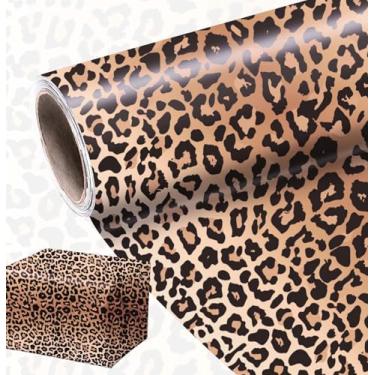 Imagem de MUNILAIL Rolo de papel de embrulho de leopardo, 43 cm x 80 cm, papel de embrulho com estampa de leopardo, papel de embrulho para meninos, meninas, aniversário, chá de bebê, artigos de festa