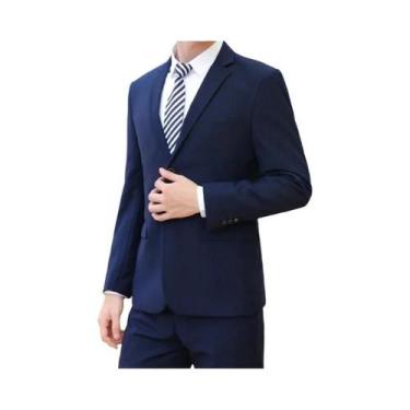 Imagem de Terno Slim Fit 8XL Em Cor Sólida Estilo Italiano Blazer Calças Casamen