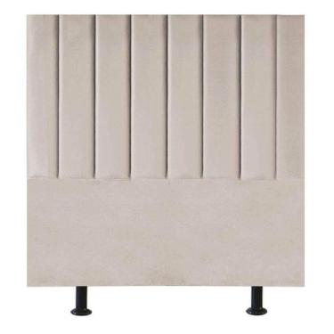Imagem de Cabeceira Estofada De Cama Casal Box 140 Cm Alice Corino Bege