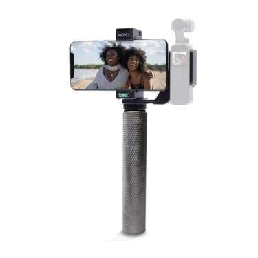 Imagem de Movo Video Rig Compatível com o DJI OSMO Pocket 1, 2 - Inclui suporte universal para smartphone, alça e 2 sapatas frias para montagem de microfone, luz - Microfone de bolso OSMO e equipamento de vídeo