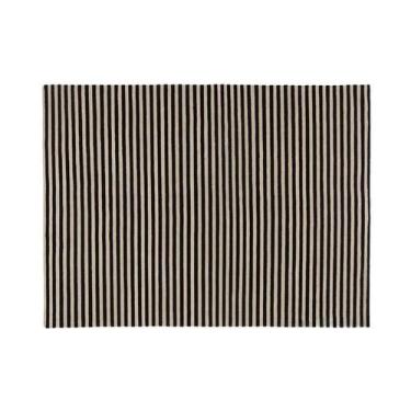 Imagem de Tapete De Imitação De Cashmere Listrado Preto E Branco, Macio, Durável