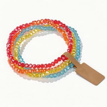 Imagem de Pulseiras de contas para mulheres, pulseira de vidro retrô moderna, presentes para mulheres, etiqueta de amizade, pulseiras de joias, One Size, Vidro, Sem Pedra Preciosa