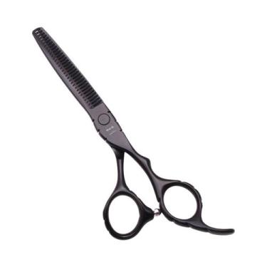 Imagem de Tesoura Profissional De Cabeleireiro Vermelha 55cm 6cm Para Desbaste E