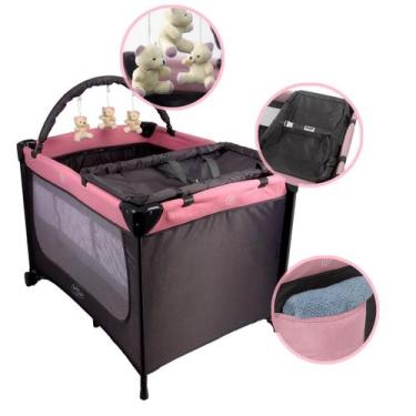 Imagem de Berço Portátil 2 Níveis de Altura 0 a 18kg Cinza - BabySyle, Rosa