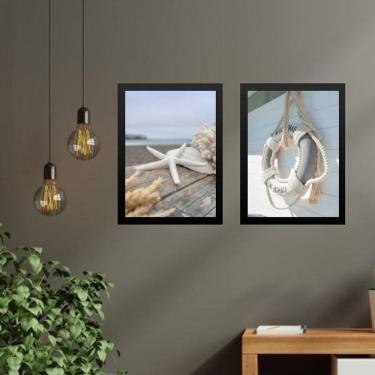 Imagem de Kit 2 Quadros Coleção Praia- Boia E Estrela Mar 33X24Cm