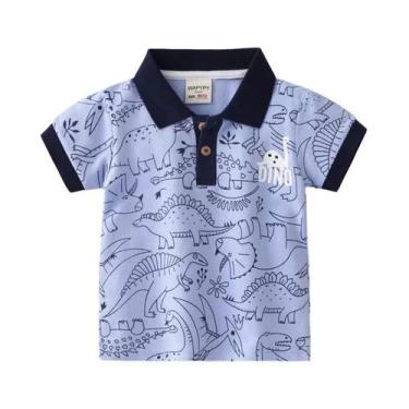 Imagem de Polo com gola para crianças de 1 a 2, 3, 4, 5, 6 e 7 anos de idade, co