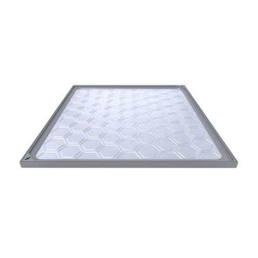 Imagem de Tampão Simples Com Rebaixo Passagem Inspeção Cinza 80x80cm