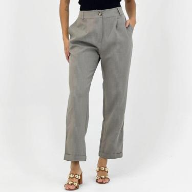 Imagem de Calça Lamech Reta Risca de Giz em Tecido Feminino-Feminino