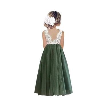Imagem de Vestido De Verão Para Meninas, Vestido De Renda Com Flores, Princesa, 