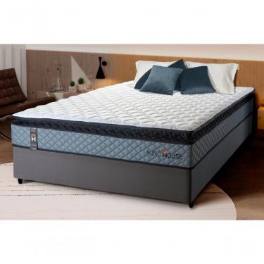 Imagem de Cama Box Espuma Chicago Casal 138x188 Cinza King House