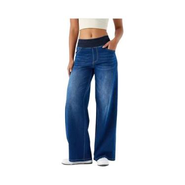 Imagem de Calças Jeans Femininas De Cintura Alta Com Alta Elasticidade, Corte So