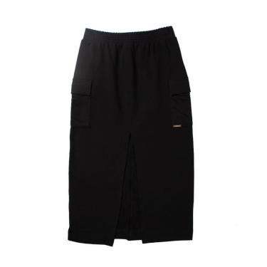Imagem de Saia Feminina Rovitex Midi com Fenda e Bolsos Preto-Feminino