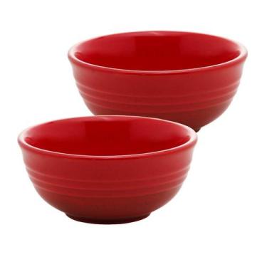 Imagem de Conjunto c/ 2 bowls retro cerâmica vermelho 10x4,5cm - wolff