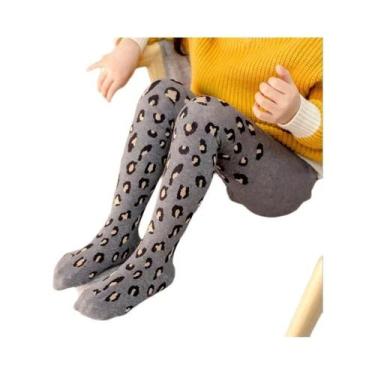 Imagem de Meias De Algodão Com Estampa De Leopardo Para Meninas, Outono Inverno,