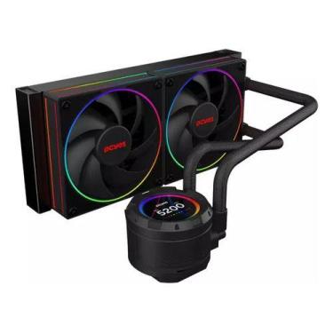 Imagem de Water Cooler Pcyes Vision 240mm Black Vulcan - Tela Lcd 2,1