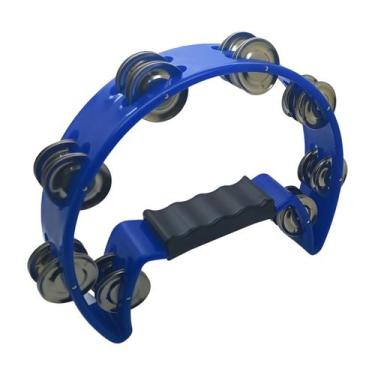 Imagem de Pandeiro pandeirola meia lua 22 cm - MXT, Azul
