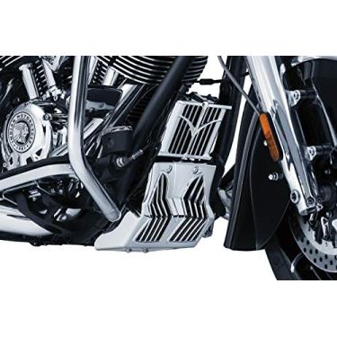 Imagem de Kuryakyn 5664 Acessório para realce de motocicleta: Carenagem de queixo de moldura frontal inferior para motocicletas indianas 2014-19, cromado