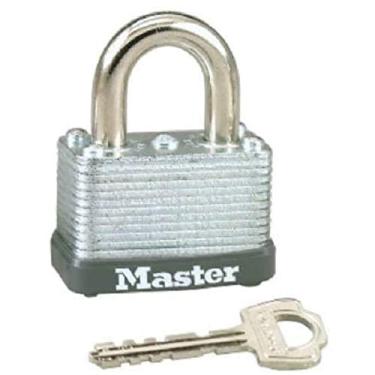 Imagem de Cadeado de aço laminado Master Lock 22D, 2,85 cm de largura, 1,27 cm de altura, Four Pack