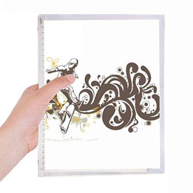 Imagem de Caderno esportivo de inverno com estampa de flores e folhas soltas para diário recarregável