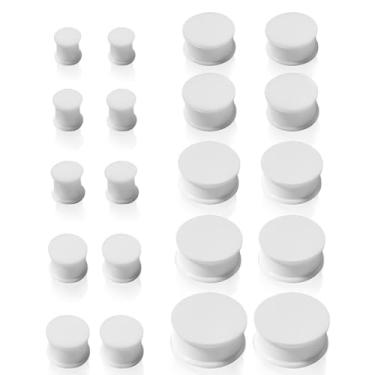 Imagem de Beautidots 20 peças de alargadores de silicone, kit de alongamento de orelha, alargador, alargador, alargador, alargador, alargador, tamanho 2g-2,5 cm, Silicone, Zircônia cúbica