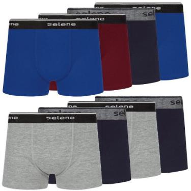 Imagem de Kit 8 Cueca Boxer Box Selene Infantil Kids Algodão Original, Sortida, 