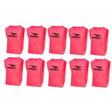 Imagem de Kit 10 Colete Penalty Futebol De Treino Esportivo, Roso fluorescente, 