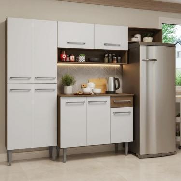 Imagem de Armário De Cozinha Completa 229cm Rustic-branco Emilly Madesa 016