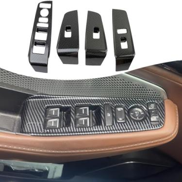 Imagem de Capa de painel de interruptor de janela, para Acura MDX 2022 2023 2024 2025 2026, capa de painel de controle de janela de porta acessórios interiores esportivos de carro - fibra de carbono