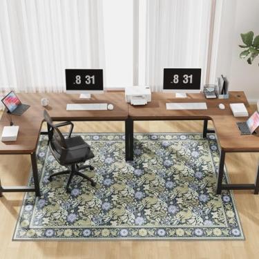 Imagem de KEYDOL Tapete para cadeira de mesa vintage floral 91 cm x 122 cm, tapete resistente para cadeira de rodinhas, tapetes laváveis à máquina para cadeiras de computador, protetores de piso para cadeiras