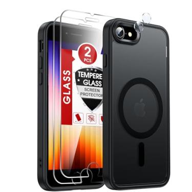 Imagem de LeYi Capa para iPhone SE 2022 (3ª geração)/2020 (2ª) Capas para iPhone-8/7 [protetor de tela X2+ capa de câmera X2] i Phone SE3 SE2 Gen para MagSafe capa fina protetora magnética iPhone 8/7 SE 3/2