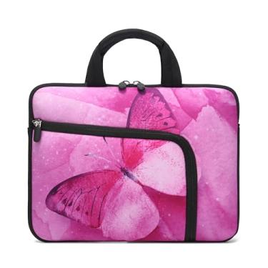 Imagem de Capa para laptop de 11,6 polegadas 12,2 polegadas Chromebook capa para notebook mangas neoprene alça bolsa para homens e mulheres, dois bolsos serve para Apple MacBook Air Samsung Acer HP (borboleta